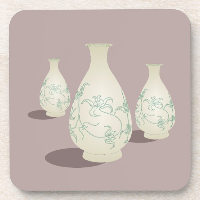 Vase Hard plastic coaster (Front)