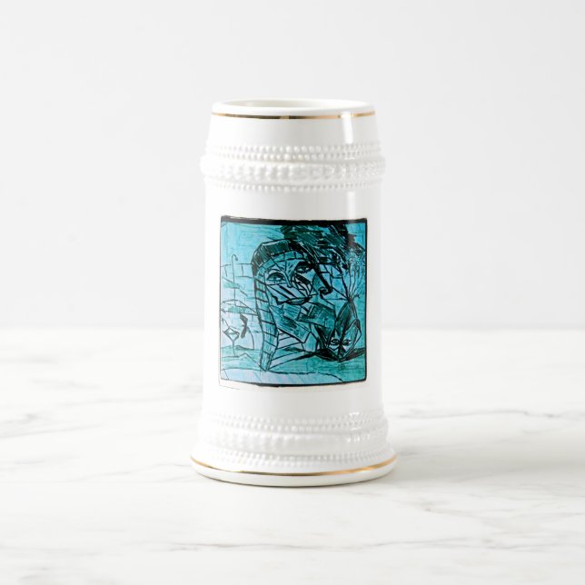 vase head beer stein (Center)