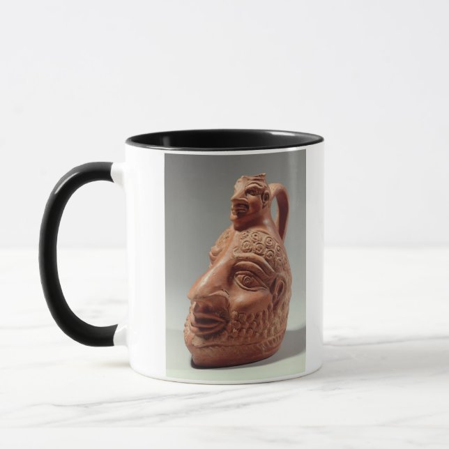 Vase in shape of double head, c.400 AD (pottery) Mug (Left)