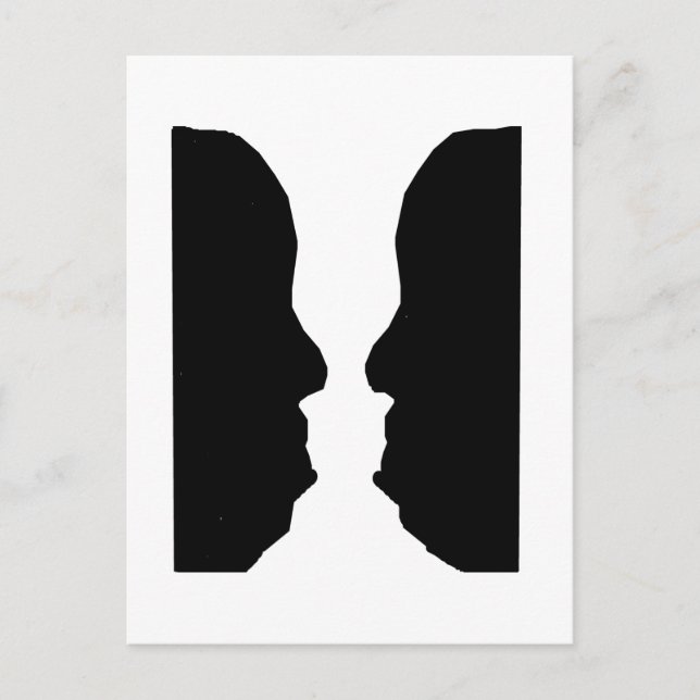 Vase Man Optical Illusion Postcard (Front)