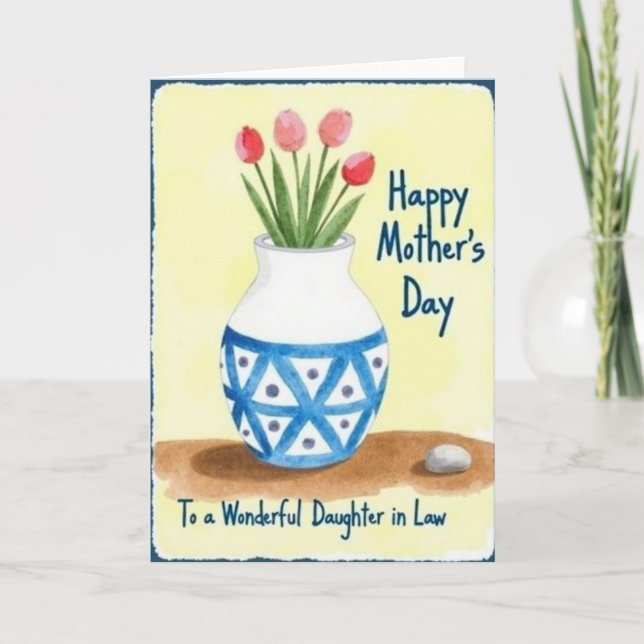 Vase Mothers Day Wish Card (Front)