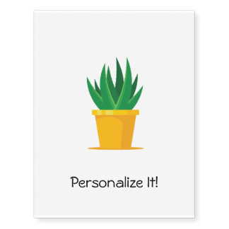 Vase of aloe temporary tattoos