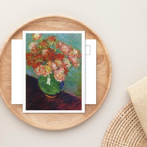 Vase of Chrysanthemums Claude Monet Postcard