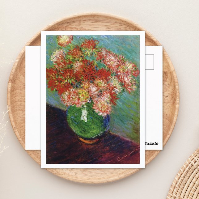 Vase of Chrysanthemums Claude Monet Postcard (Creator Uploaded)
