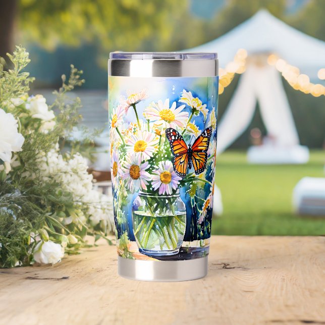 Vase of Daisies Pretty Floral   Insulated Tumbler (Wedding (Rotated))