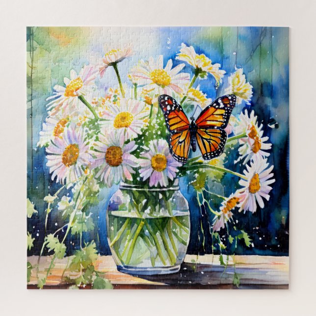 Vase of Daisies Pretty Floral   Jigsaw Puzzle (Vertical)