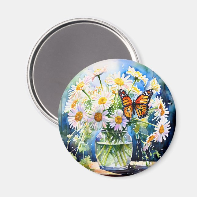 Vase of Daisies Pretty Floral   Magnet (Front/Back)