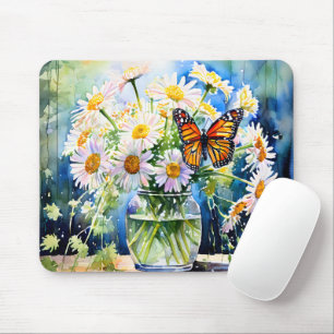Vase of Daisies Pretty Floral Mouse Pad