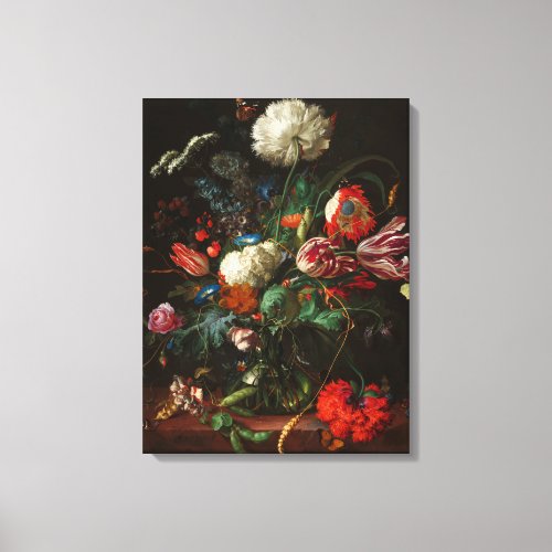 Vase of Flowers 1660 by Jan Davidsz de Heem Canvas Print