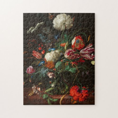 Vase of Flowers 1660 by Jan Davidsz de Heem Jigsaw Puzzle