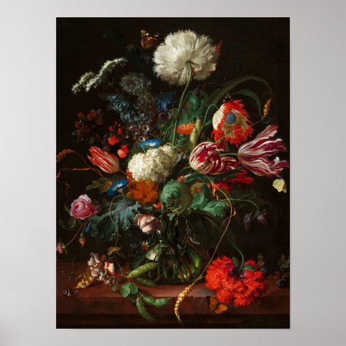 Vase of Flowers 1660 by Jan Davidsz de Heem Poster