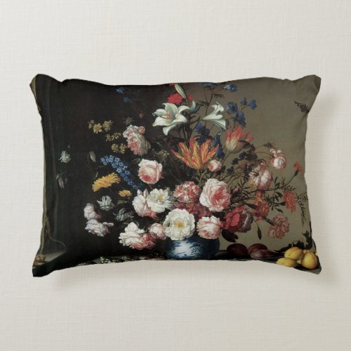 Vase of Flowers by a Window Balthasar van der Ast Accent Pillow