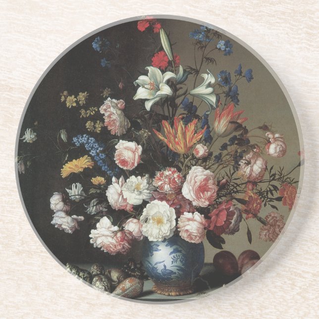 Vase of Flowers by a Window, Balthasar van der Ast Drink Coaster (Front)