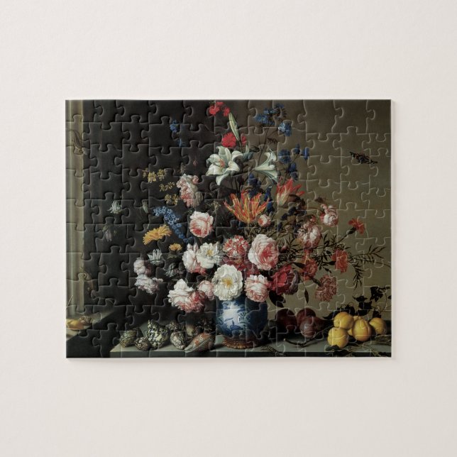Vase of Flowers by a Window, Balthasar van der Ast Jigsaw Puzzle (Horizontal)