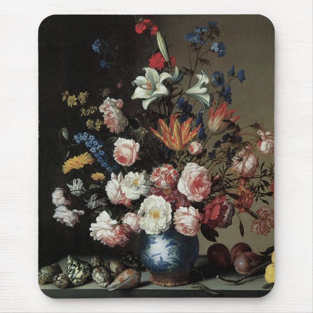 Vase of Flowers by a Window, Balthasar van der Ast Mouse Pad (Front)