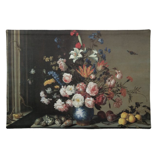 Vase of Flowers by a Window, Balthasar van der Ast Placemat (Front)