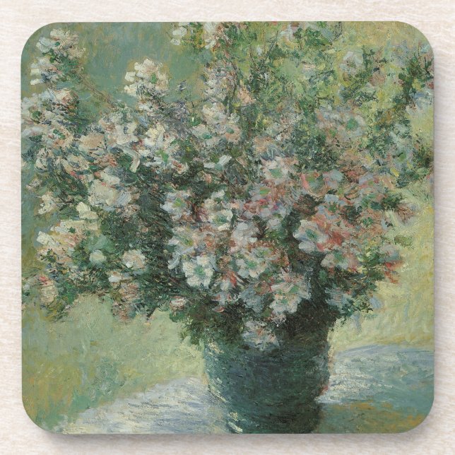 Vase of Flowers by Claude Monet Drink Coaster (Front)