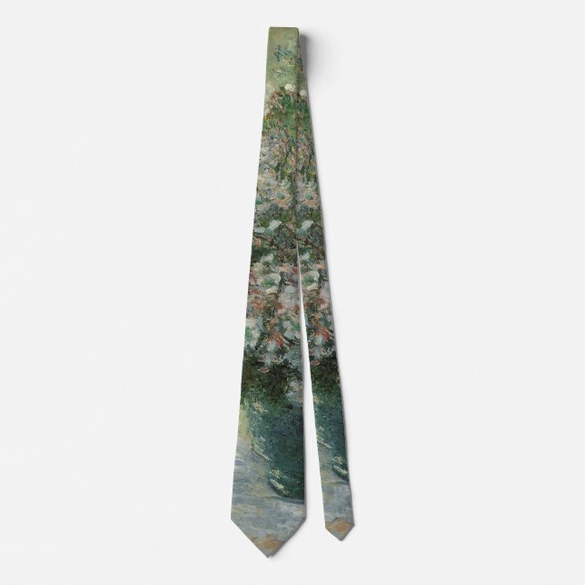Vase of Flowers by Claude Monet Neck Tie (Front)