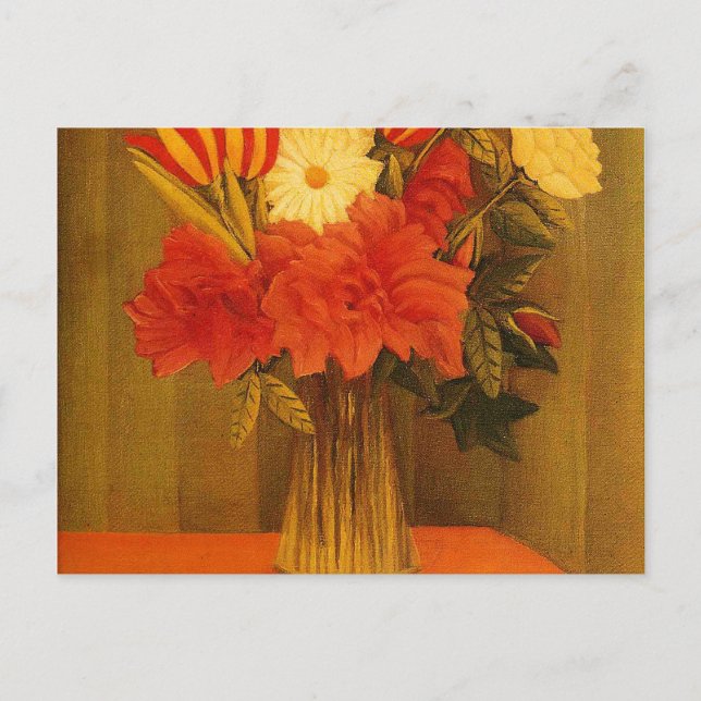 Vase of flowers by Henri Rousseau Postcard (Front)