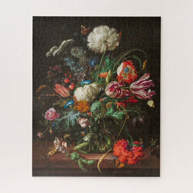 Vase of Flowers By Jan Davidsz de Heem Jigsaw Puzzle (Vertical)