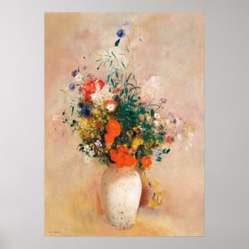 Vase Of Flowers By Odilon Redon Poster by Amazing_Posters at Zazzle