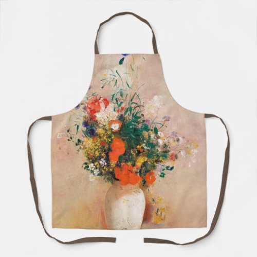 Vase of Flowers by Redon Post_Impressionist Apron