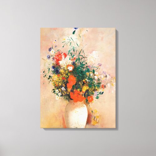 Vase of Flowers by Redon Post_Impressionist Canvas Print