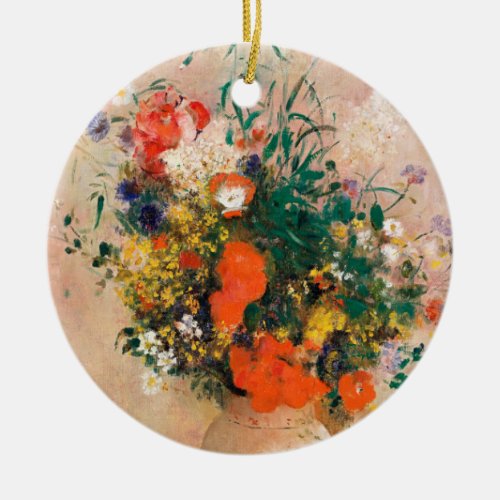 Vase of Flowers by Redon Post_Impressionist Ceramic Ornament