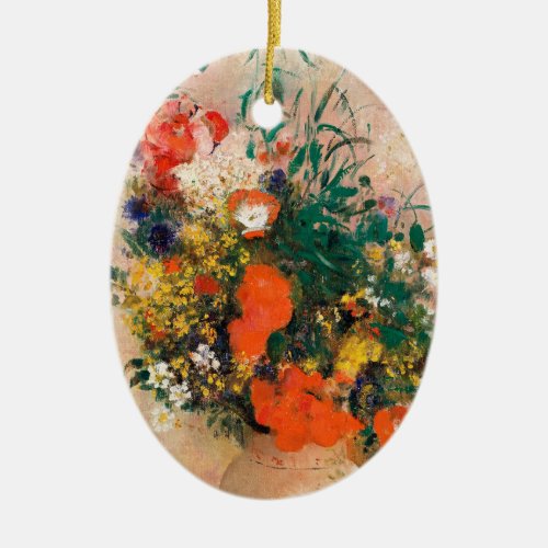 Vase of Flowers by Redon Post_Impressionist Ceramic Ornament