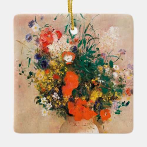 Vase of Flowers by Redon Post_Impressionist Ceramic Ornament