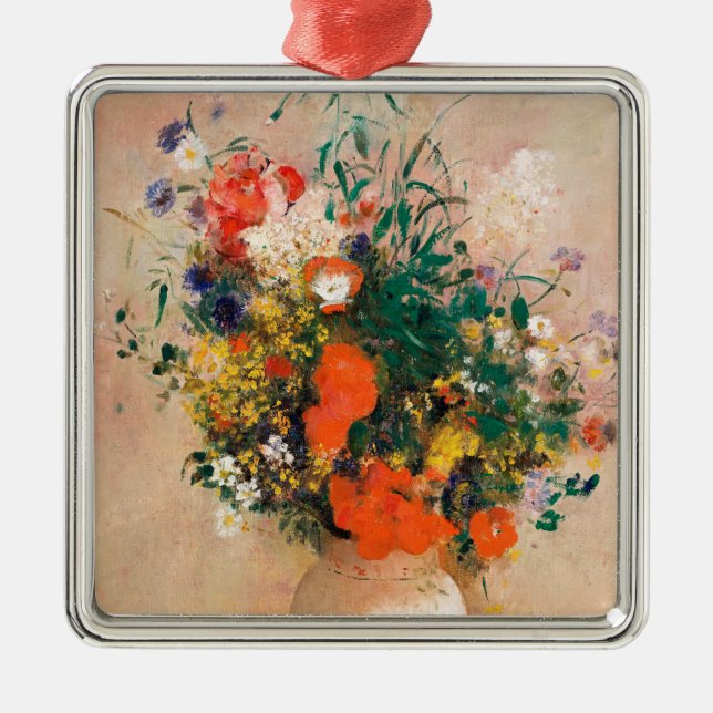 Vase of Flowers by Redon Post-Impressionist Metal Ornament (Front)