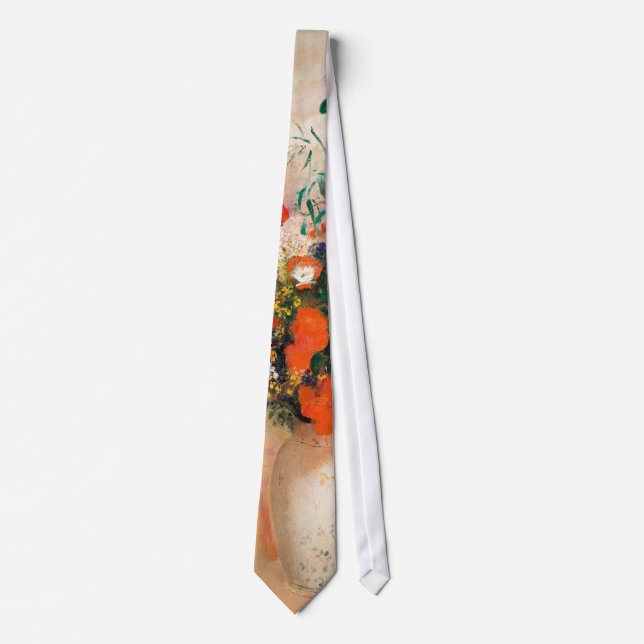 Vase of Flowers by Redon Post-Impressionist Neck Tie (Front)
