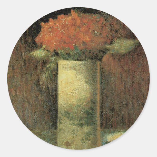 Vase of Flowers Classic Round Sticker (Front)