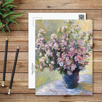 Vase Of Flowers Claude Monet Postcard by mangomoonstudio at Zazzle