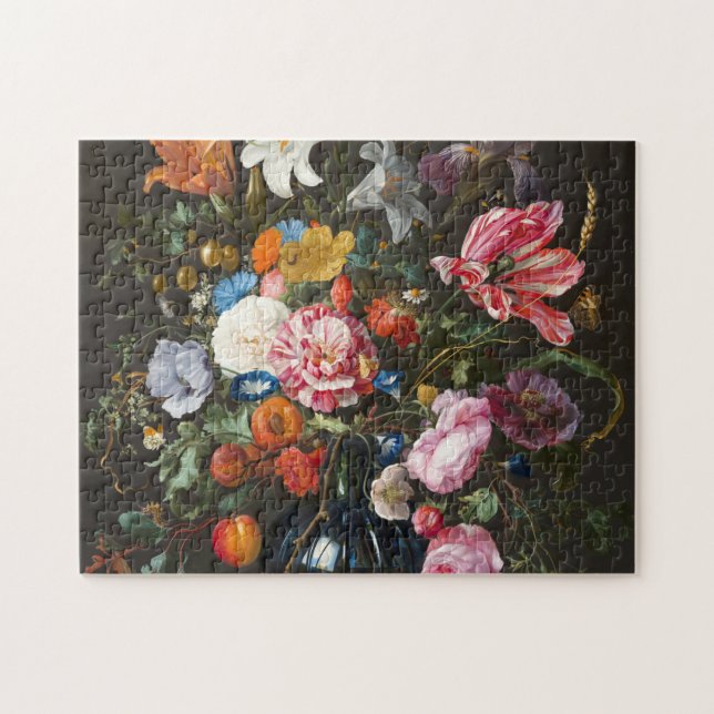 Vase of Flowers. Creator Jan Davidsz de Heem. Jigsaw Puzzle (Horizontal)