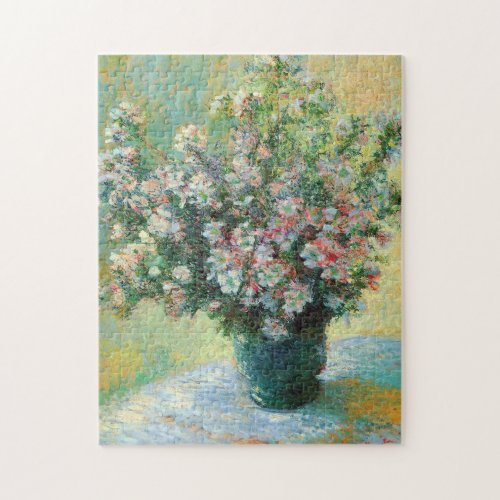 Vase of Flowers Fine Art Claude Monet Fine Art Jigsaw Puzzle