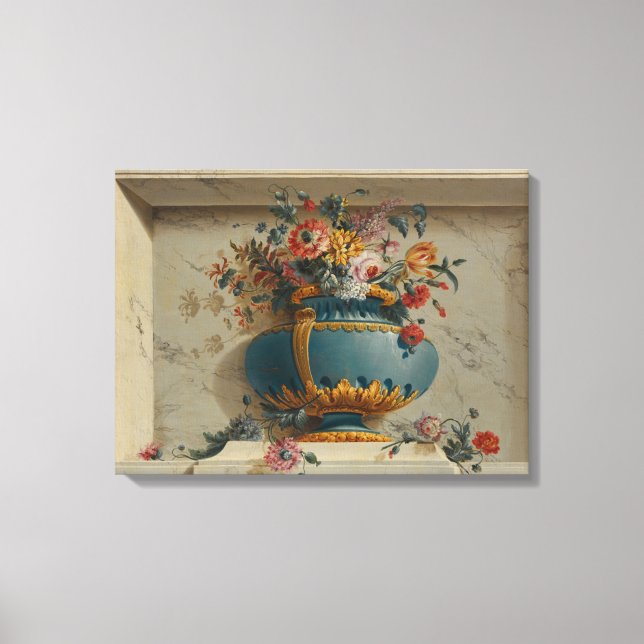 Vase of Flowers in a Niche Canvas Print (Front)