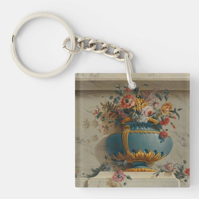 Vase of Flowers in a Niche Keychain (Front)