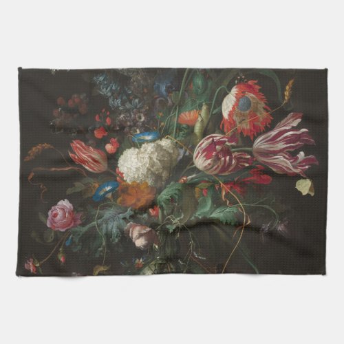 Vase of Flowers _ Jan Davidsz de Heem Kitchen Towel