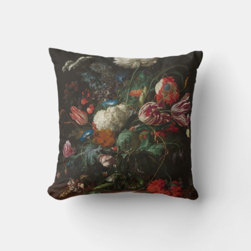 Vase of Flowers _ Jan Davidsz de Heem Throw Pillow