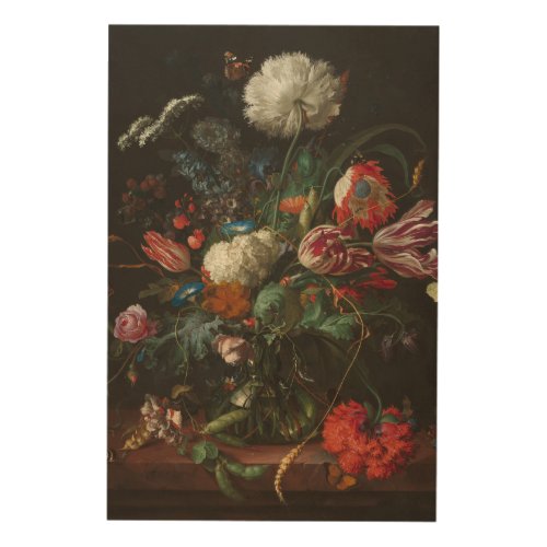 Vase of Flowers _ Jan Davidsz de Heem Wood Wall Art