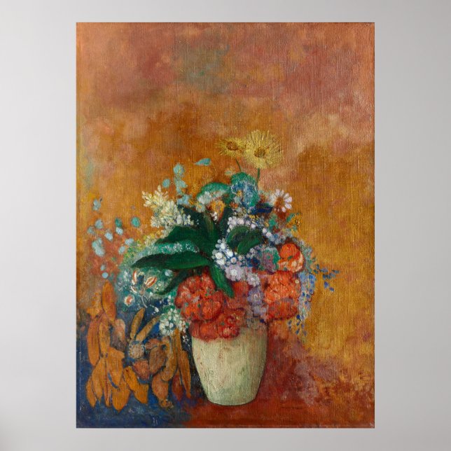 Vase of Flowers Odilon Redon French Oil Painting Poster (Front)