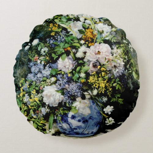 Vase of Flowers Round Pillow