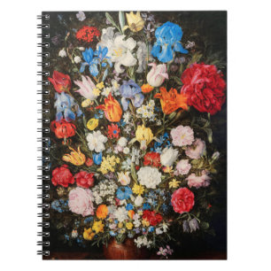 Vase of Flowers with Jewel, Coins and Shells, 1606 Notebook