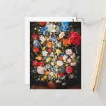 Vase of Flowers with Jewel, Coins and Shells, 1606 Postcard