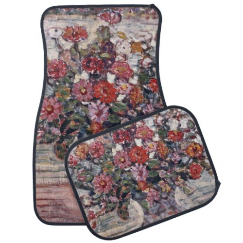 Vase of Flowers Zinnias by Maurice Prendergast Car Floor Mat