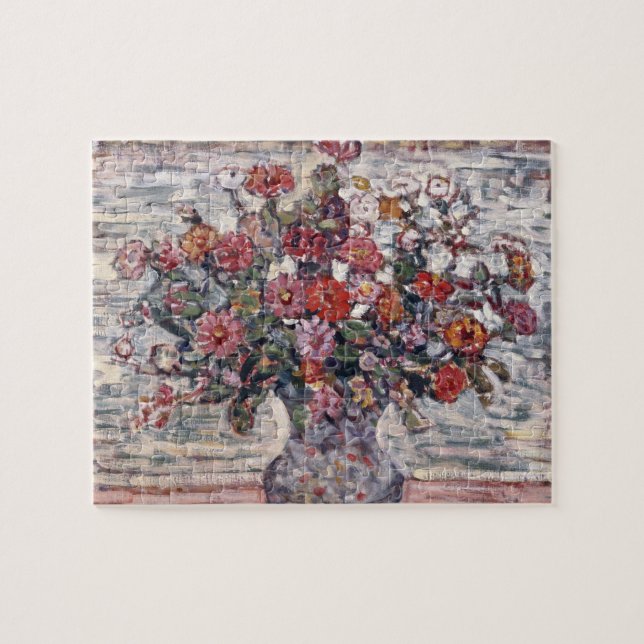 Vase of Flowers, Zinnias by Maurice Prendergast Jigsaw Puzzle (Horizontal)