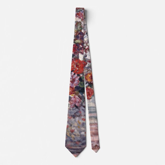 Vase of Flowers, Zinnias by Maurice Prendergast Neck Tie (Front)