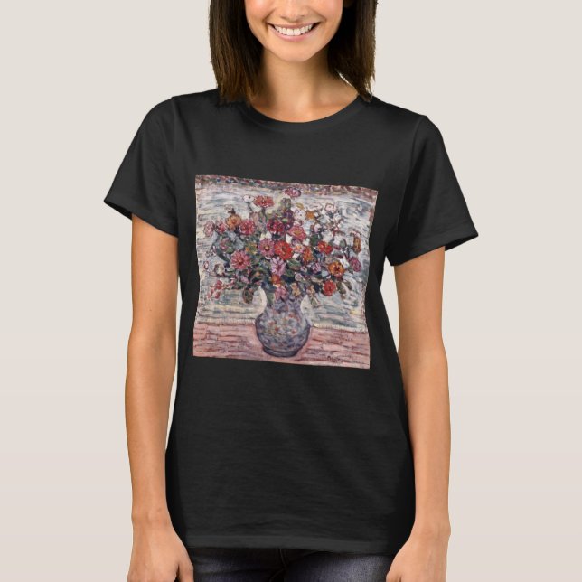 Vase of Flowers, Zinnias by Maurice Prendergast T-Shirt (Front)