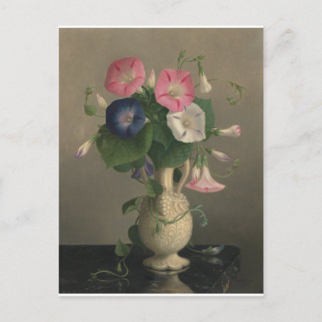 Vase of Morning Glories Postcard (Front)
